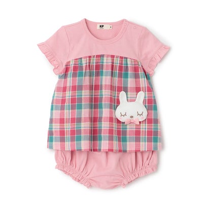 ケーピー KP mimiお父ちゃん チェックチュニック・ブルマセット （桜んぼう サクラ色）