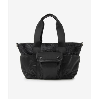 ラシット russet ナイロンラフィア×クラウズナイロン 二人組2WAYトートバッグ(CEー1685) （Black）
