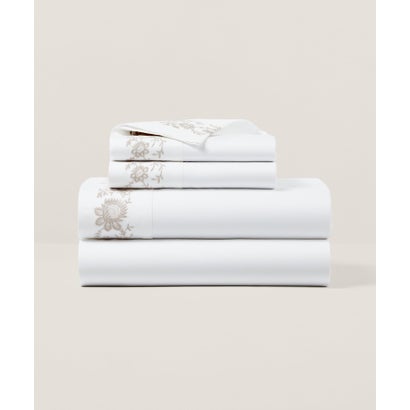 ラルフ 置き目レン 老人ホーム RALPH LAUREN HOME オーガニック 綿織物 Eloise 刺しゅう 坦々たる敷き布/キングサイズ （040薄墨色）