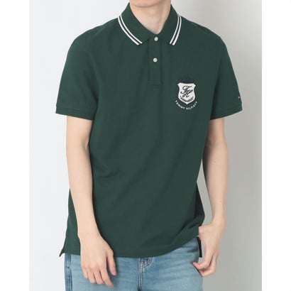 トミー ヒルフィガー TOMMY HILFIGER ピケバッジレギュラーポロシャツ （緑であること）