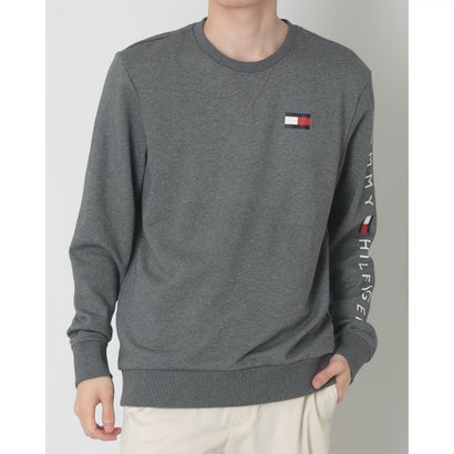 トミー ヒルフィガー TOMMY HILFIGER フレンチテリー ロゴタイプ ロングスリーブスウェット ユニ一発やる  オンライン制限事項 （薄墨色）
