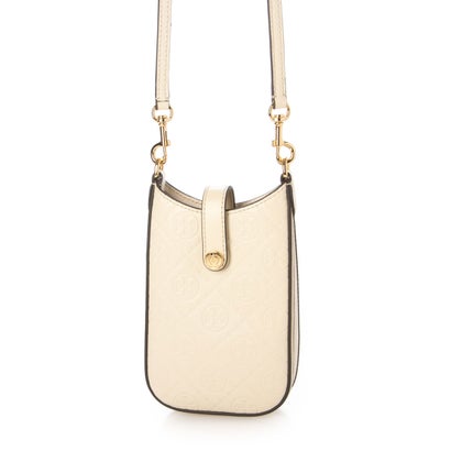 トリーバーチ TORY BURCH T Monogram Leather Phone Crossbody （Light Cream）