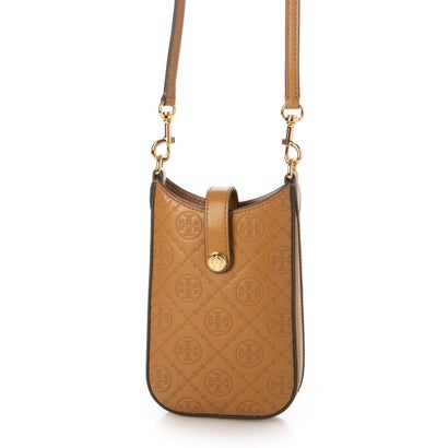 トリーバーチ TORY BURCH T Monogram Leather Phone Crossbody （Tan）