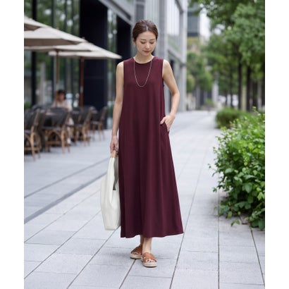 スタイルデリ STYLE DELI 人付き合い冷感スムースカットノースリワンピース （葡萄）
