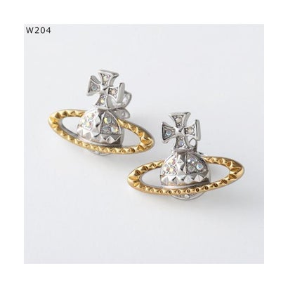 ヴィヴィアン ウエストウッド Vivienne Westwood Vivienne Westwood ピアス MAYFAIR BAS RELIEF 6201035E (W204/RHODIUM/GOLD/CRYSTAL)|LOCOMALL(ロコンド公式ストア)