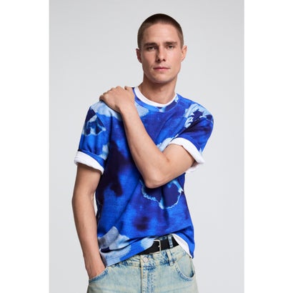 デシグアル Desigual タイダイフラワーTシャツ (ブルー)|LOCOMALL(ロコンド公式ストア)