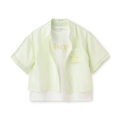 ポンポネットジュニア pom ponette junior 半袖シアーシャツ×ティーシャツ書き割り （点火装置 緑であること）