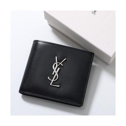 サンローラン SAINT LAURENT SAINT LAURENT 二つ折り金入れ 453276 0SX0E カサンドラロゴ （1000/NERO/黒いこと）