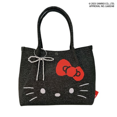 ルートート ROOTOTE 8462 トートバッグ レディース  控え選手御徒面子 横型 引きつける付き添い人 洗える 可愛らしい 今めかしい ラメ キラキラ IP.デリ.ルフル.月暈キティ-B （01 黒いこと）
