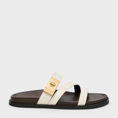 チャールズ アンド キース CHARLES & KEITH Aelin エイリン メタリックバックル ストラッピーサンダル （White）｜LOCOMALL（ロコンド公式ストア）