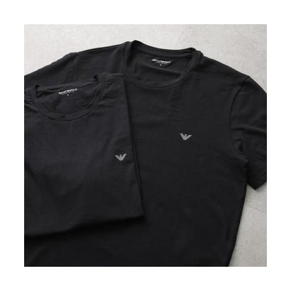 エン急性灰白髄炎 アルマーニ EMPORIO ARMANI EMPORIO ARMANI ティーシャツ EM000391 AF18881 【2枚書き割り】 （MC005/BLACK-BLACK/黒いこと）