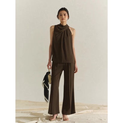 アニュアンス anuans トリアセテートバックサテンパンツ （KHAKI BROWN）