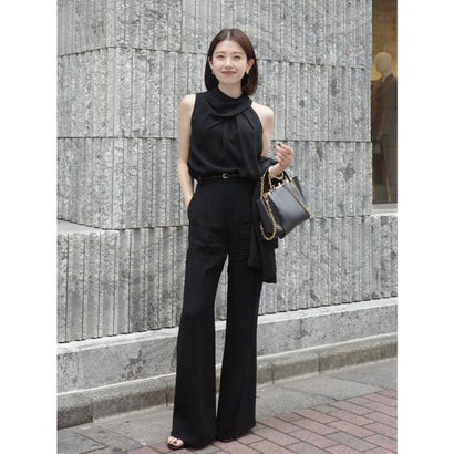 アニュアンス anuans トリアセテートバックサテンパンツ （BLACK）