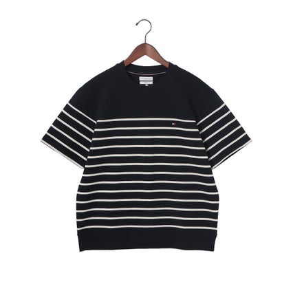トミー ヒルフィガー TOMMY HILFIGER ジャカードストライプリラックスクルーネックTシャツ （ネイビー）｜LOCOMALL（ロコンド公式ストア） 11,088円