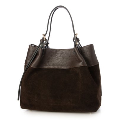 アントネッロ マージ ANTONELLO MASI スエード レザー コンビハンドバッグ （DARK BROWN）｜LOCOMALL（ロコンド公式ストア）
