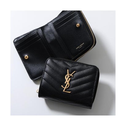 サンローラン SAINT LAURENT SAINT LAURENT 二つ折り財布 668288 BOW01 カサンドラロゴ (1000/NERO-ブラック)|LOCOMALL(ロコンド公式ストア)