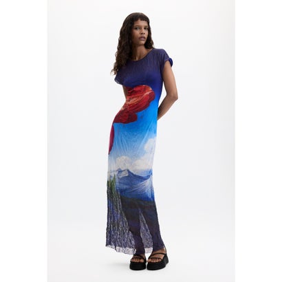 デシグアル Desigual プリント柄の半袖ワンピース （ブルー）｜LOCOMALL（ロコンド公式ストア）