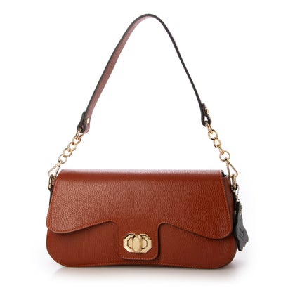 モードフルーレ MODE FOURRURE イタリア製本革横長フラップバッグ (テラコッタ)|LOCOMALL(ロコンド公式ストア)
