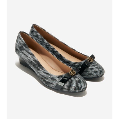 コール ハーン COLE HAAN マルタ ウェッジ 40MM womens （ヘリンボーン テキスタイル / ブラック パテント レザー）｜LOCOMALL（ロコンド公式ストア）