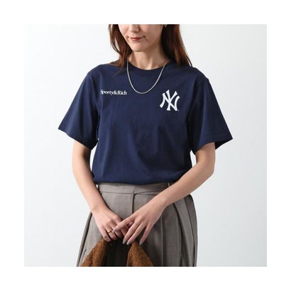 スポーティアンドリッチ Sporty&Rich SPORTY&RICH Tシャツ Yankees Arch Tshirt ヤンキース アーチ (TO11915/Dark-Navy/ネイビー)|LOCOMALL(ロコンド公式ストア)