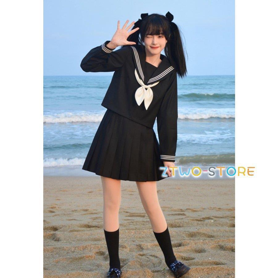 セーラー服 上級高等学校 ユニフォーム 仕掛ける 女子高生 ユニフォームスコート 教え子服 成人女性 長袖 筋目スコート ミニ 膝丈 えり巻き 馬鹿でかい大きさ 3L 卒式 はいり込む式