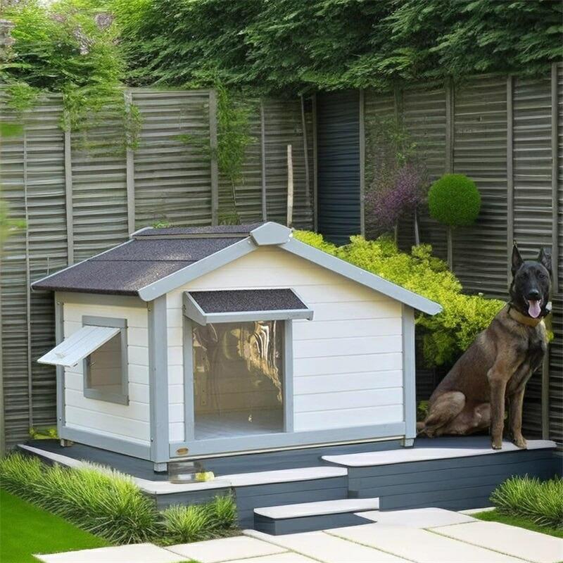 犬掘ったて小屋 室外用 木製船室表現スタイル 犬掘ったて小屋保護施設 開閉能力のあるな大屋根 取りはらい能力のあるな底 窓 覆い布 足押しかぶせる付き添い人 小型犬と中型犬用
