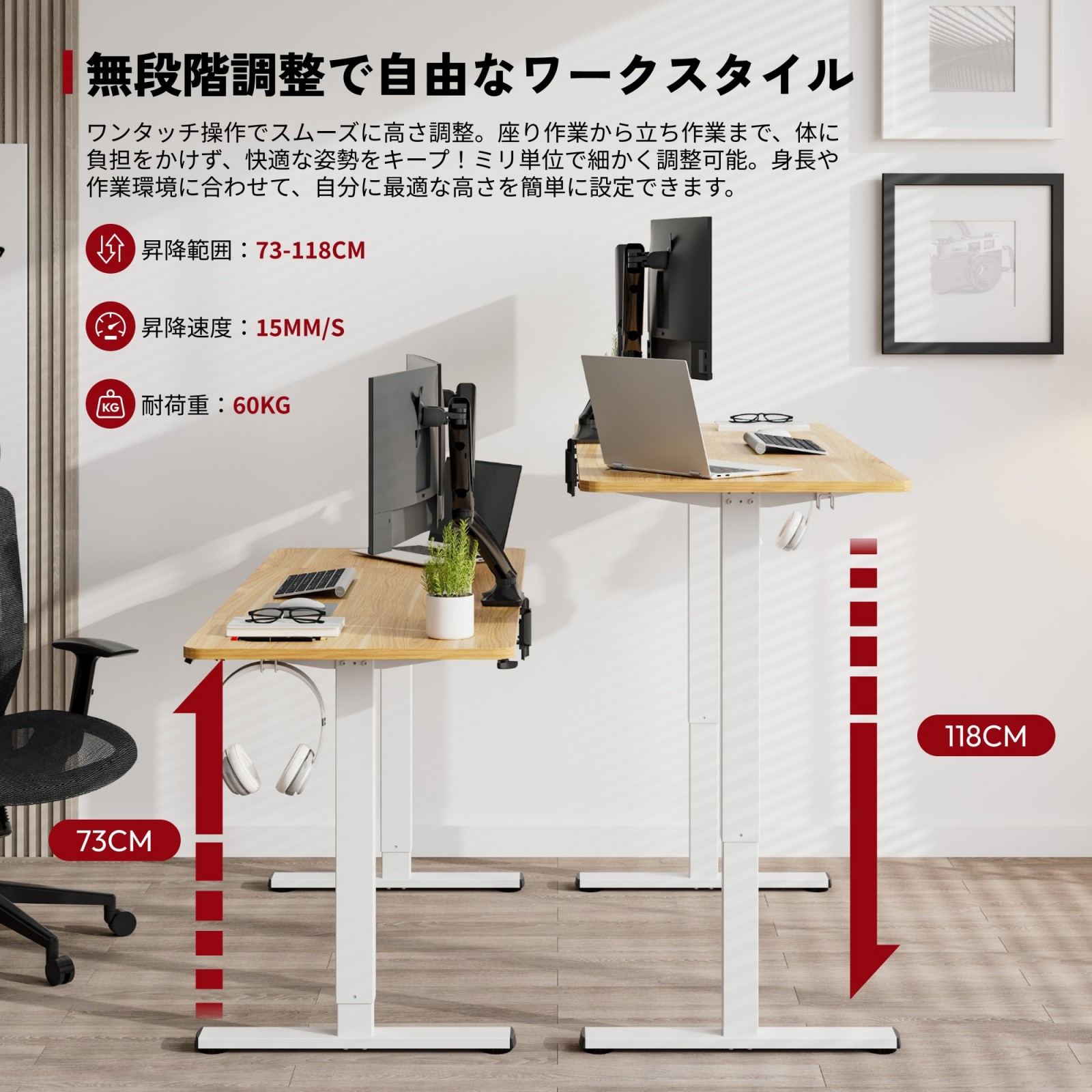 [美品]昇降デスク　Sanodesk FQ1 Amazon | SANODESK 昇降デスク FQシリーズ 収納フック付き 電動昇降