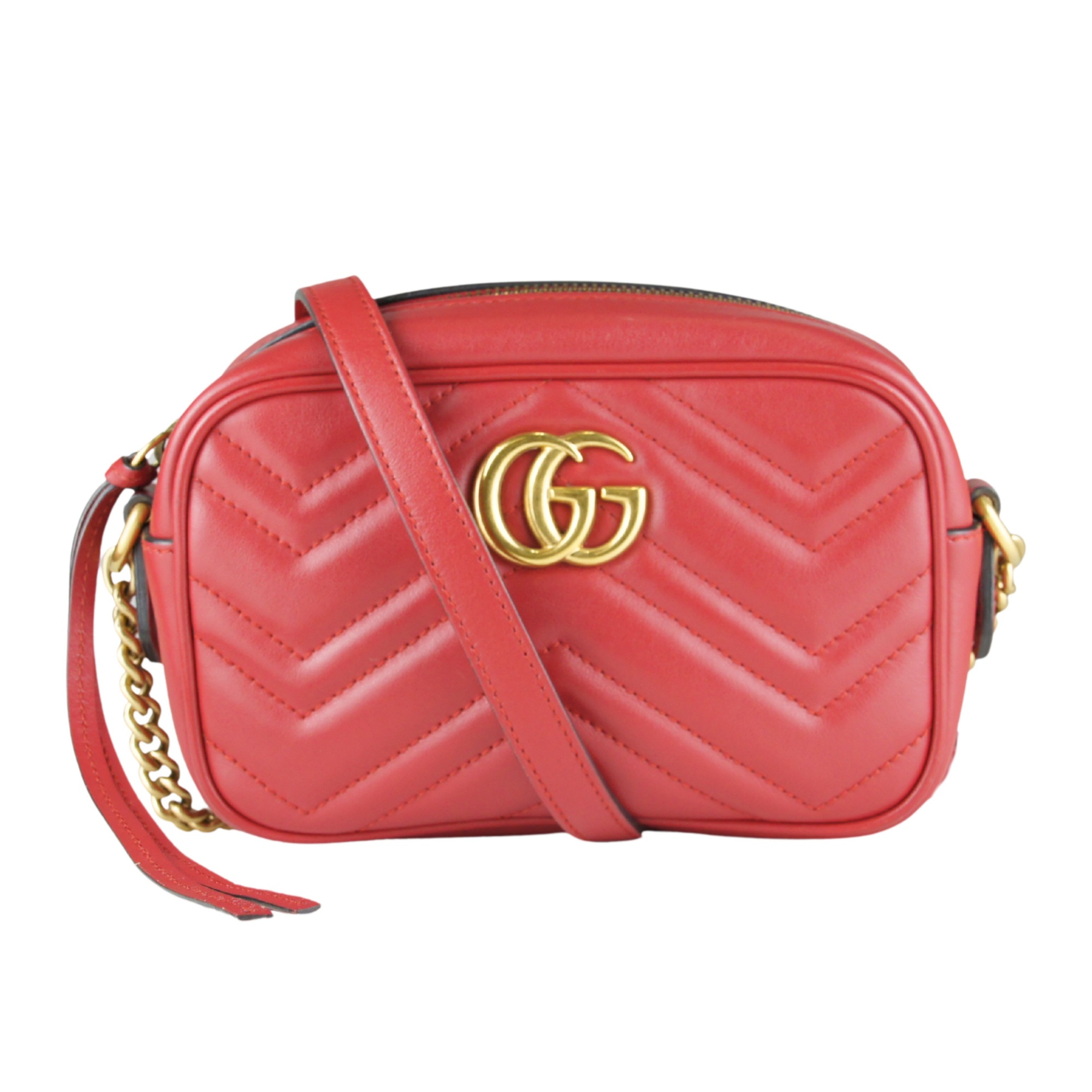 グッチ GUCCI バッグ レディース GGマーモント キルティング スモール ショルダーバッグ レッド 447632｜ロデスター　店