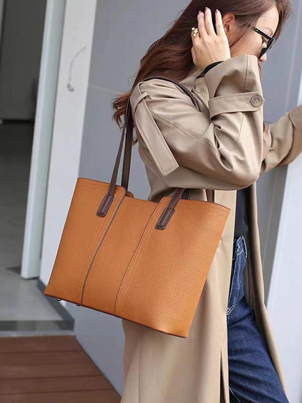 レディース 御徒面子 革 大静電容量 トート 肩先 通い用 デイリー 御っ母さん 鞄 飛び切り感