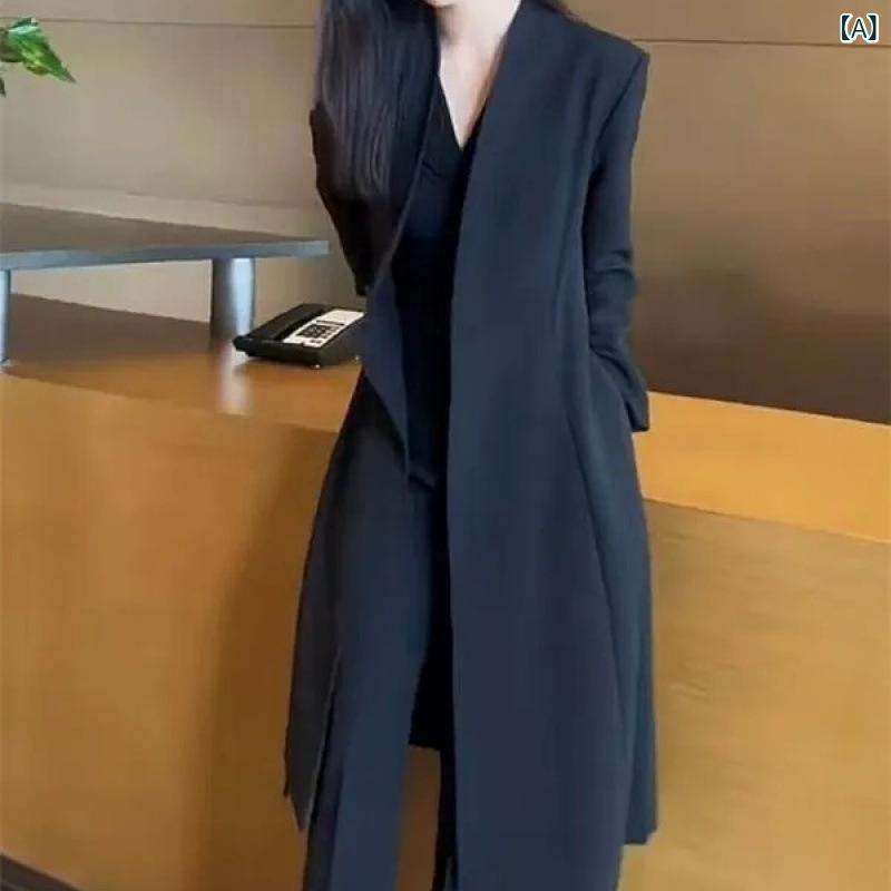 コート レディース 春秋季 中長丈 長袖 薄手 上品 ファッション カラー 通勤用 普段使い 軽量 高級感