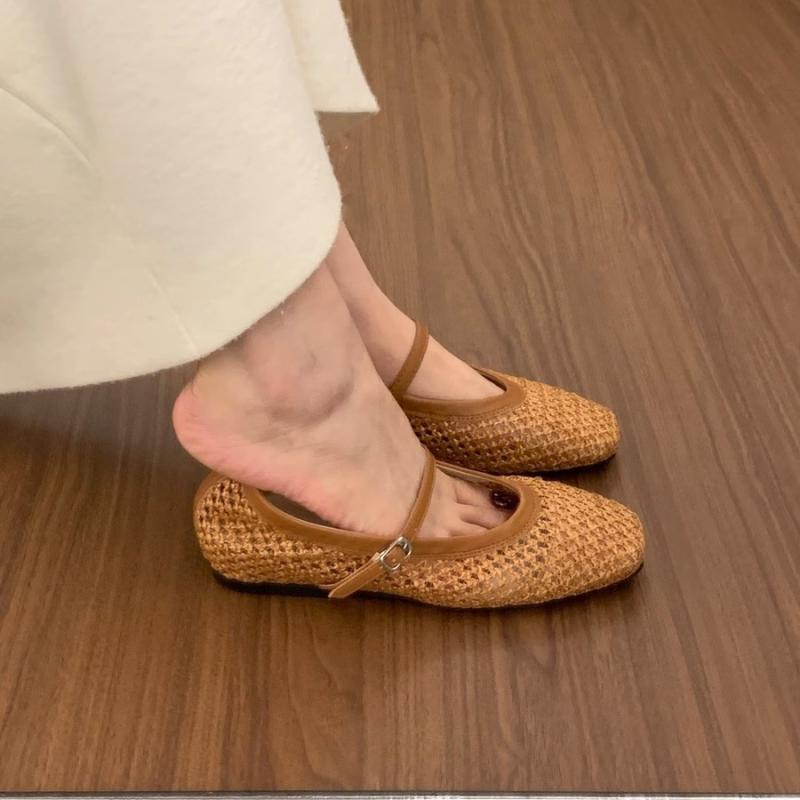 メッシュ 織り 浅口 フラットローファーシューズ 2025 フレンチ 通勤と イブニング シューズ 女性 用
