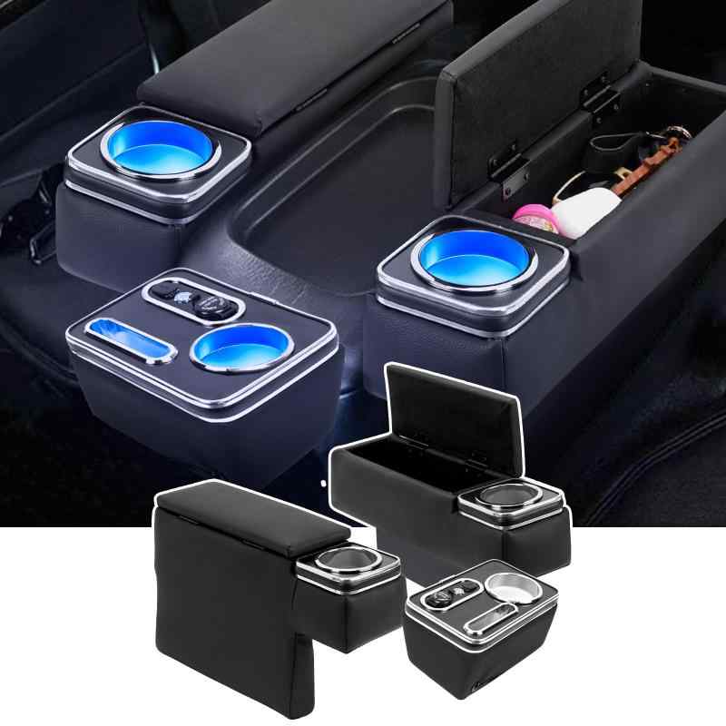 CEMOFE コンソールボックス ハイエース 200系 アームレスト レジアスエース 200系 コンソールボックス 肘置き ブルーled 小物入れ収納ボックス アームレスト PU 落下防止 3個セット H200系 ワイド