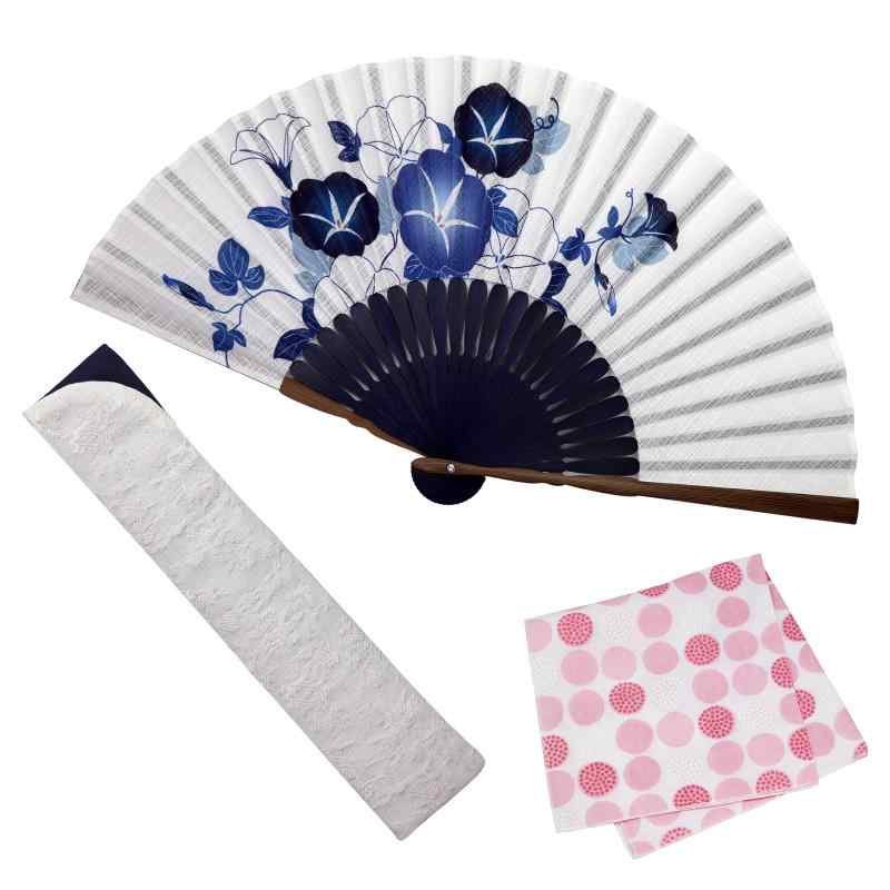 楽天市場】舞扇堂扇子セット「藍乃町/桔梗 鈴蘭」綿扇子 上品