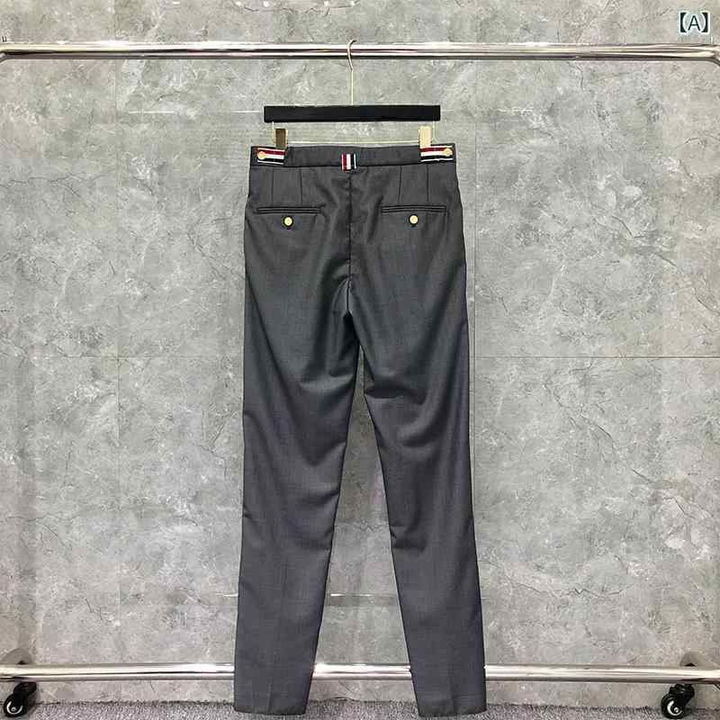 メンズ スラックス スリムフィット ビジネス パンツ 通勤用 落ち感 伸縮性 吸湿速乾 再生繊維 ハイウエスト ブラック ピンク系 アイボリー 春夏 秋冬｜loeuf