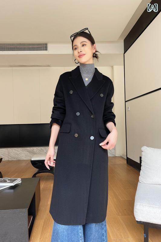 レディース コート 秋冬 羊毛 普段使い 小柄 スリム エレガント ストレートショルダー ミディアム丈 通勤用 吸湿速乾 高級感 アウター