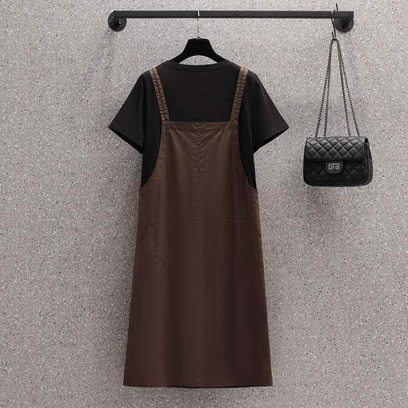 夏の 感の 小さい みんなの スカートの 太って いる mmの 大きいサイズ 婦人服の フェイクの 2つの セットの 洋 気の 年齢を 減らして 活発な 背もたれの ワンピース