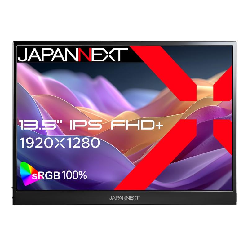 JAPANNEXT 13.5インチ IPSパネル搭載 フルHD+(1920x1280)解像度 モバイルモニター JN-MD-IPS135FP miniHDMI USB Type-C sRGB:100% アスペクト比 3:2 スマートケース付き【2年】
