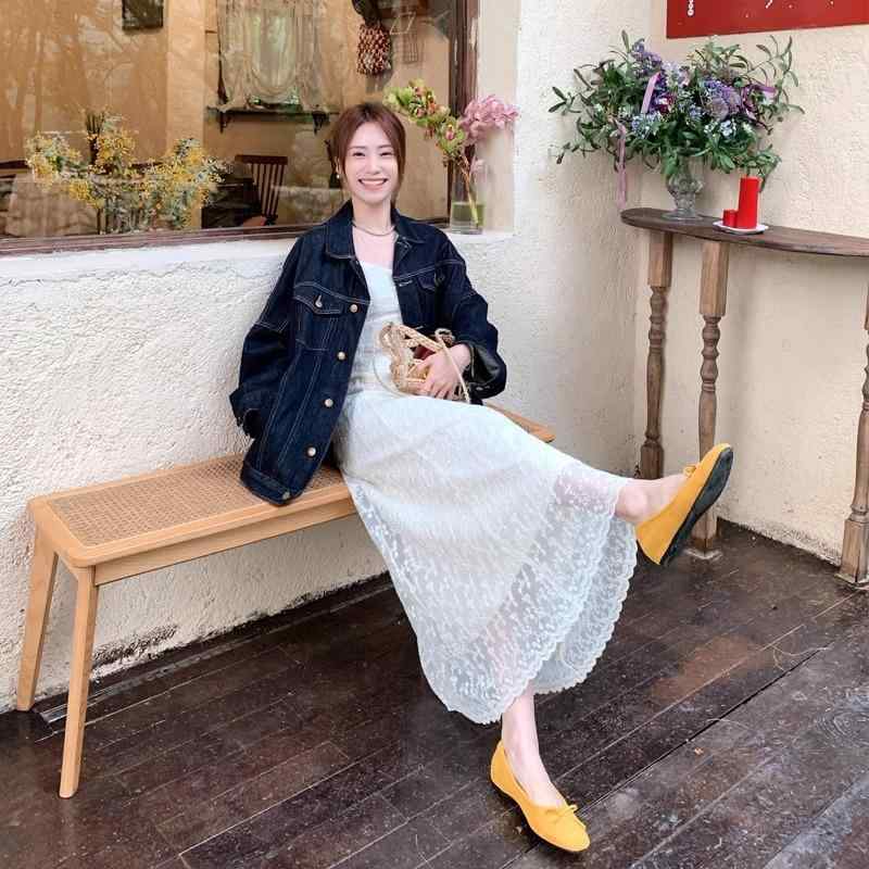 キッズ ワンピース 初夏 レース 高級感 魅惑的 長スカート フレンチスタイル 白 ストラップ付き かわいい 普段使い 吸湿速乾 綿 ビッグシルエット 軽量 伸縮性 通勤用 アウトドア ピンク系 アイボリー