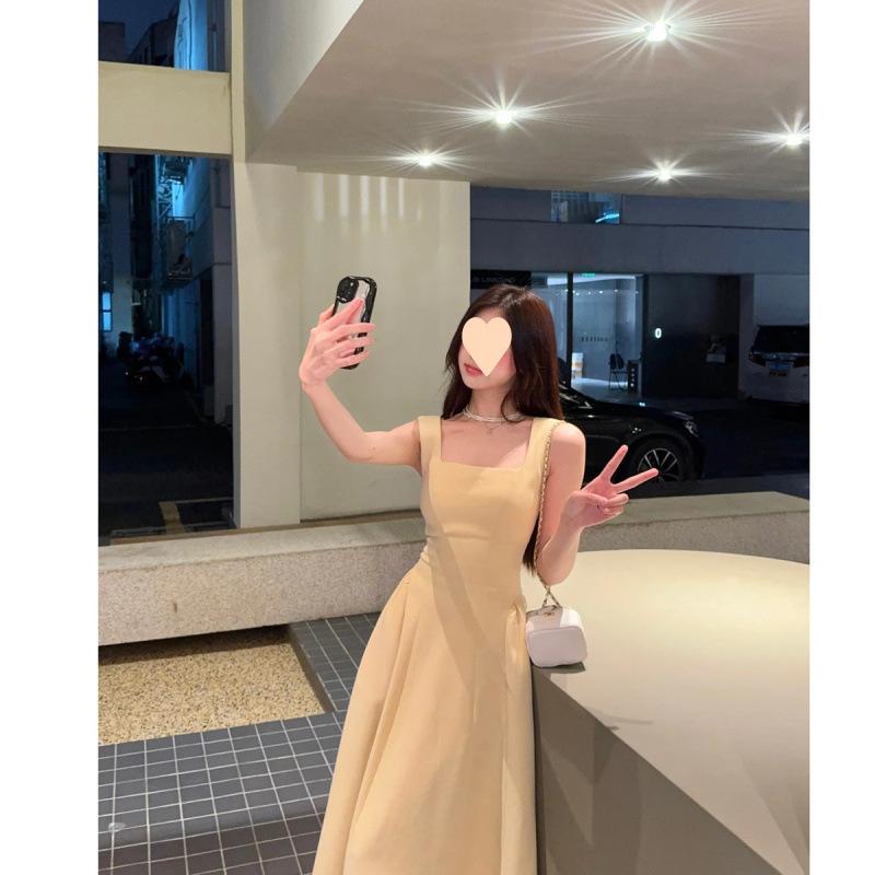 ワンピース キッズ 女の子 夏 フレンチ スリムフィット 細見え 少女っぽい ストラップ ロングスカート 接触冷感 吸湿速乾 軽量 普段使い