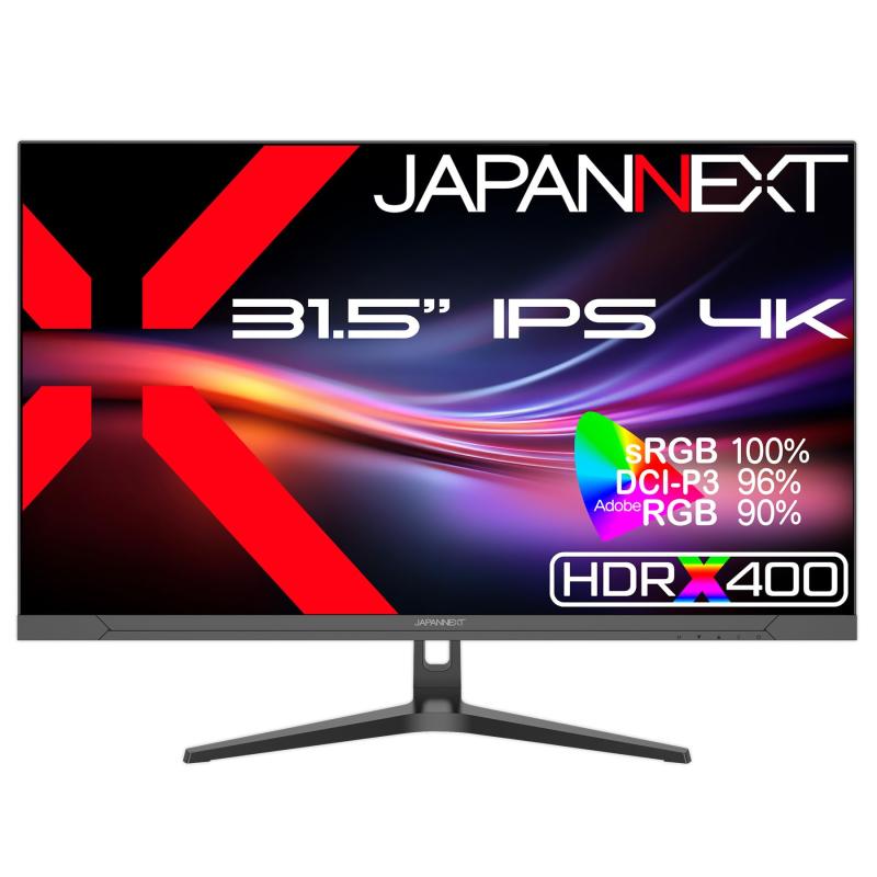 JAPANNEXT 31.5in IPSダイアログボックス積み上げる 4K(3840x2160)解像力 液晶管する JN-IPSB315U HDMI DP sRGB:100% DCI-P3:96% Adobe RGB:90% 対比比2000:1 HDR400相
