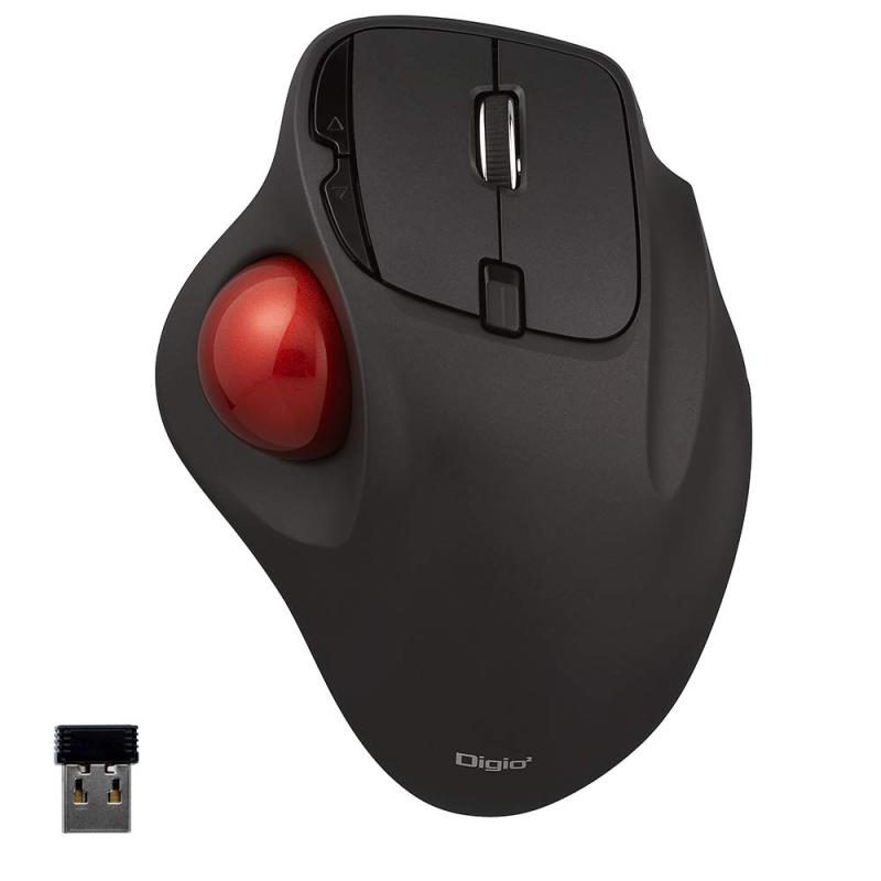 ナカバヤシ(Nakabayashi) Digio2 マウス 無線 トラックボール 5ボタン 光学式 ブラック Z8645