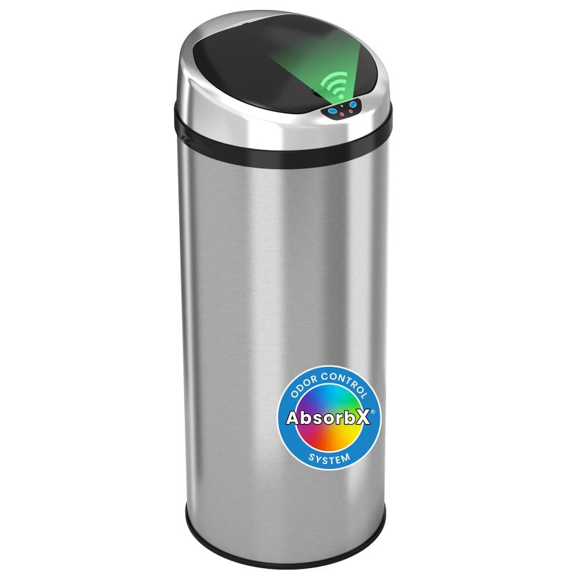 iTouchless Round Sensor Trash Cans with AbsorbX Filters