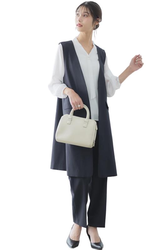 [リリヤーノ] ジレ パンツ セットアップ レディース テーパード 長ズボン フォーマル 大きいサイズ オフィス セレモニー｜loeuf