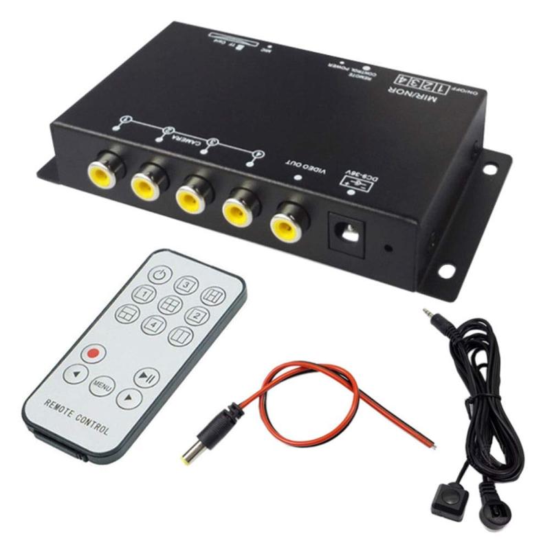 TKS 車載用映像4分割器 4分割録画DVR 映像信号自動認識 2、3、4分割 正像 鏡像切りえ SDカード保存 12V-24V車汎用 サイドカメラ フロント バックカメラ 分割表示+録画