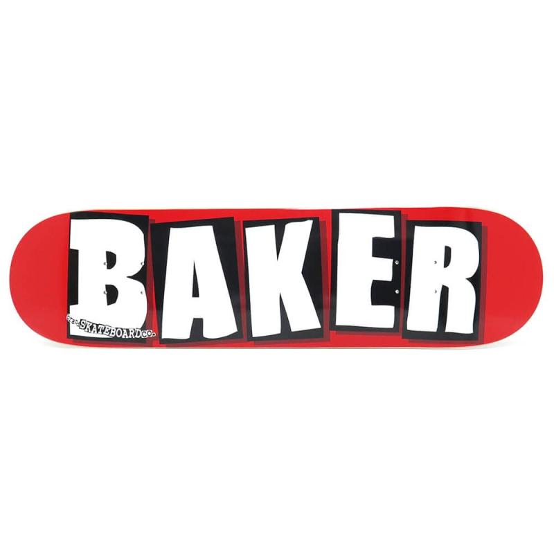 スケートボード スケボー BAKER DECK ベイカー デッキ TEAM BRAND LOGO RED/WHITE 8.0|loeuf