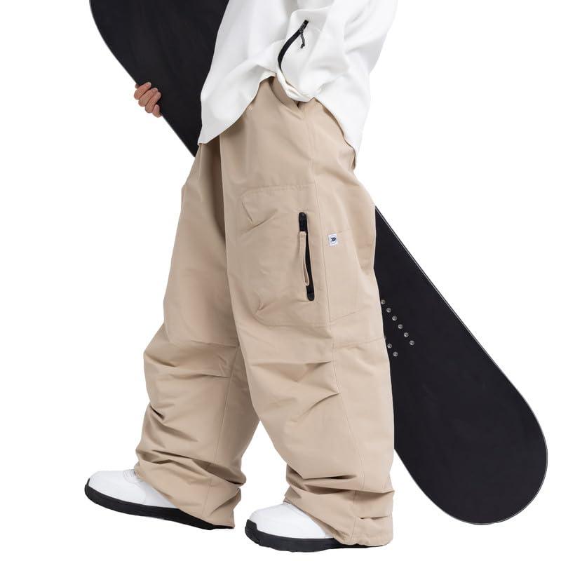 [SNOWVERB] メンズ バギー スキーパンツ 防水 保温 スノーボード カーゴパンツ 防風 冬用 アウトドア スポーツパンツ