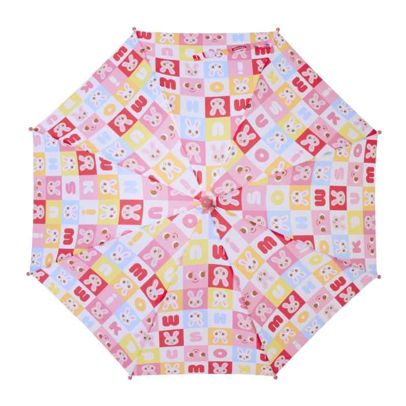 [ミキハウス] かさ 傘 45珊 長傘 雨具 レイングッズ ロゴタイプ くま うさぎ お坊っちゃん お嬢さん もの言う花 キッズ ちびっ子服 幼稚園 保育園 通園 10-8841-686