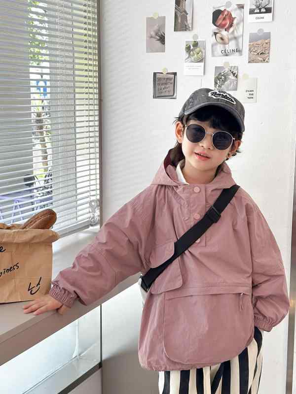 アウター 男の子 春 フード付き 防風 ジャケット ワークウェア風 軽量 伸縮性 吸湿速乾 接触冷感 綿 普段使い アウトドア