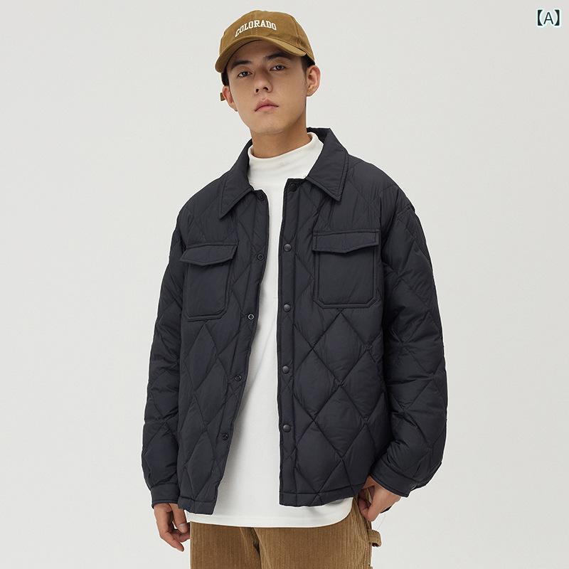 ダウンコート 男性用 冬 ショート丈 ゆったりシルエット 付き カップル 白 ダウン 保温 軽量 通勤用 7,255円
