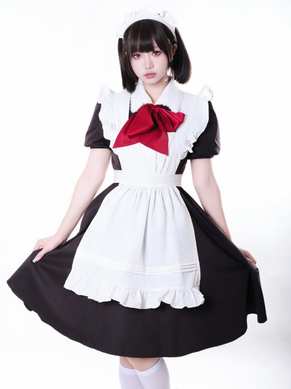 ワンピース レディース ロリータ メイド服 レトロ エレガント ロシア風 コスプレ 制服 セット かわいい フリル アニメ風 部屋着用 普段使い ピンク系 高級感 リボン